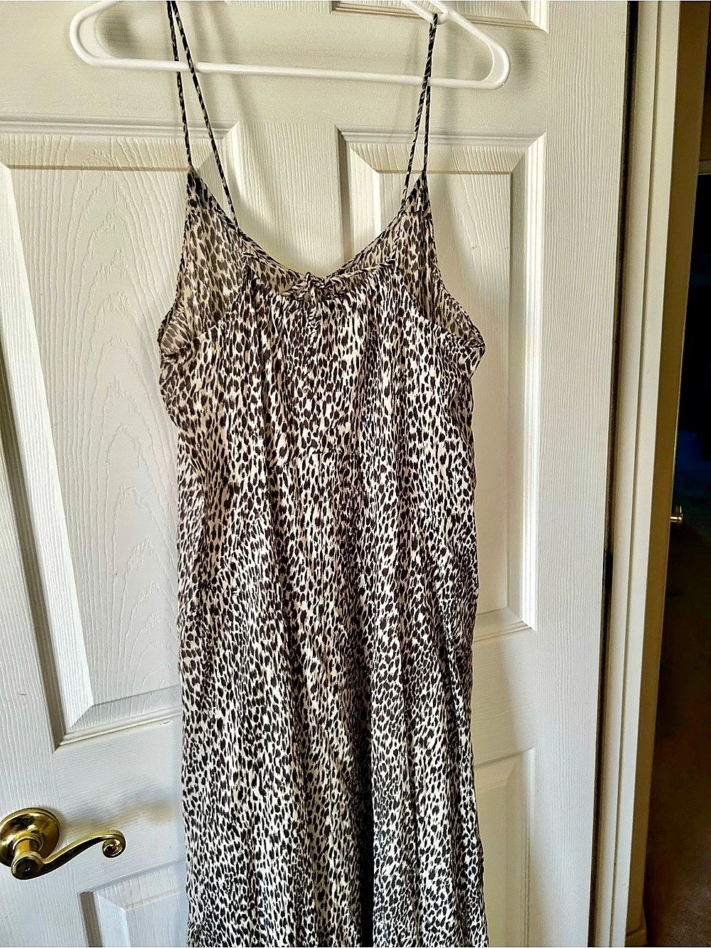 AllSaints Essie Lep Dress Animal Print Maxi Brown & White Large